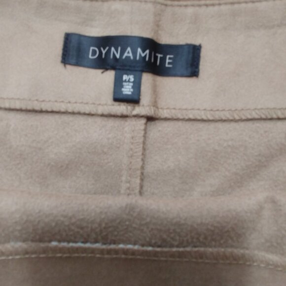 Dynamite Tan Faux Suede Skirt , Size Small, Polyester/ Spandex , Like New - Picture 5 of 5